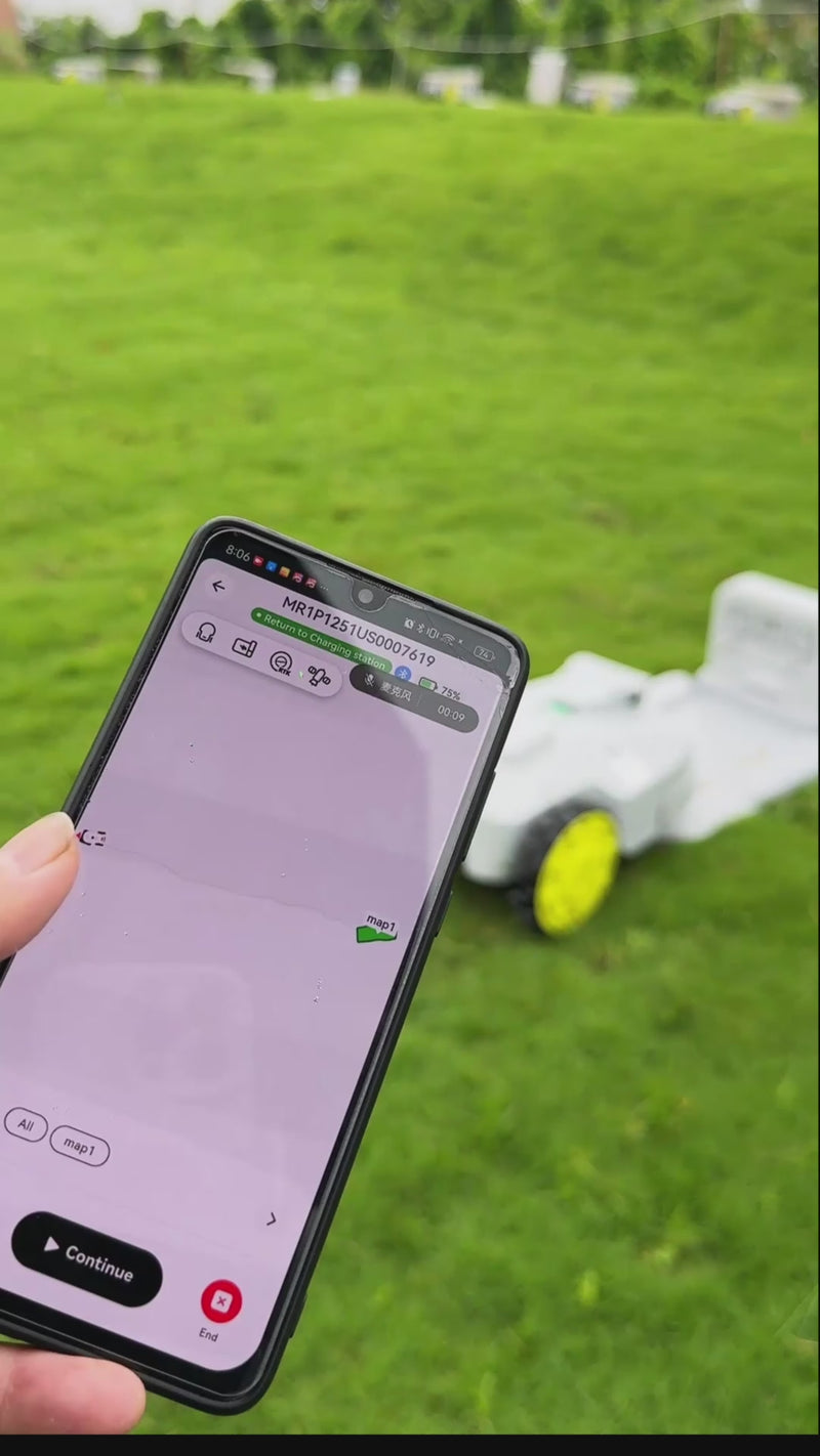 robot lawn mower back to charging automatically