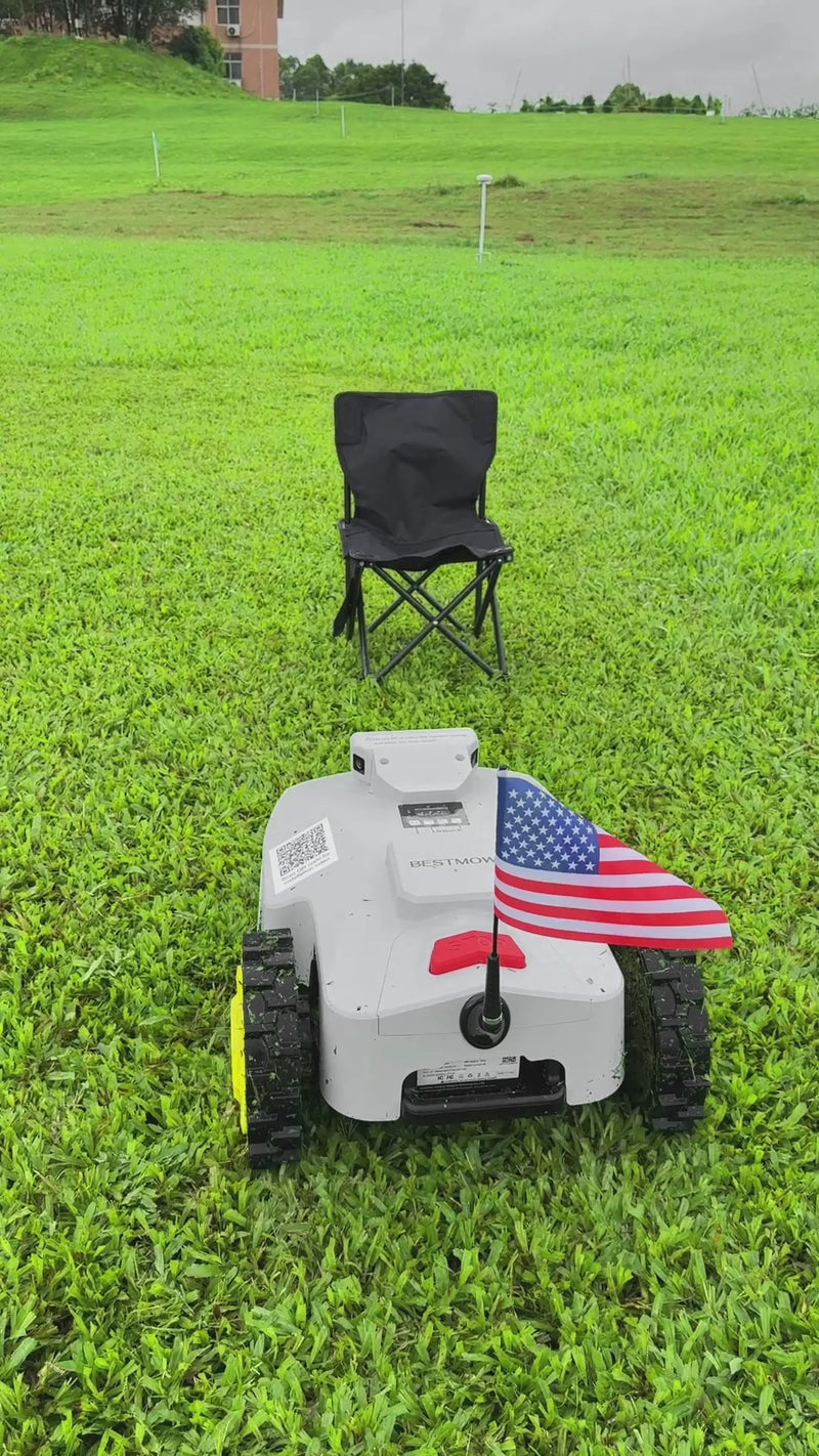 AI powered robot lawn mower, avoid obstacles automatically. 